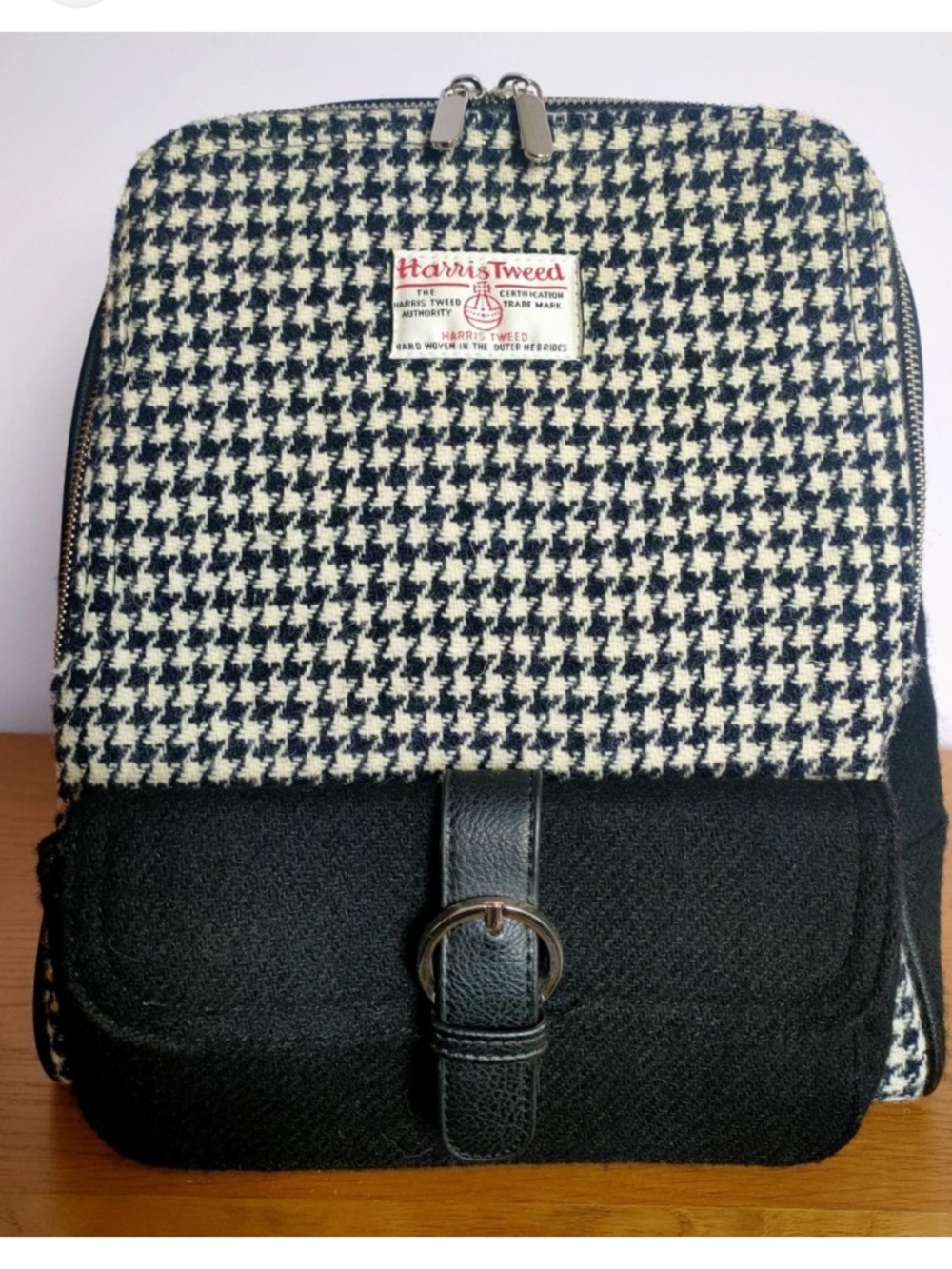 Harris Tweed Glen Appin Naver Scottish Houndstooth Wool Backpack
